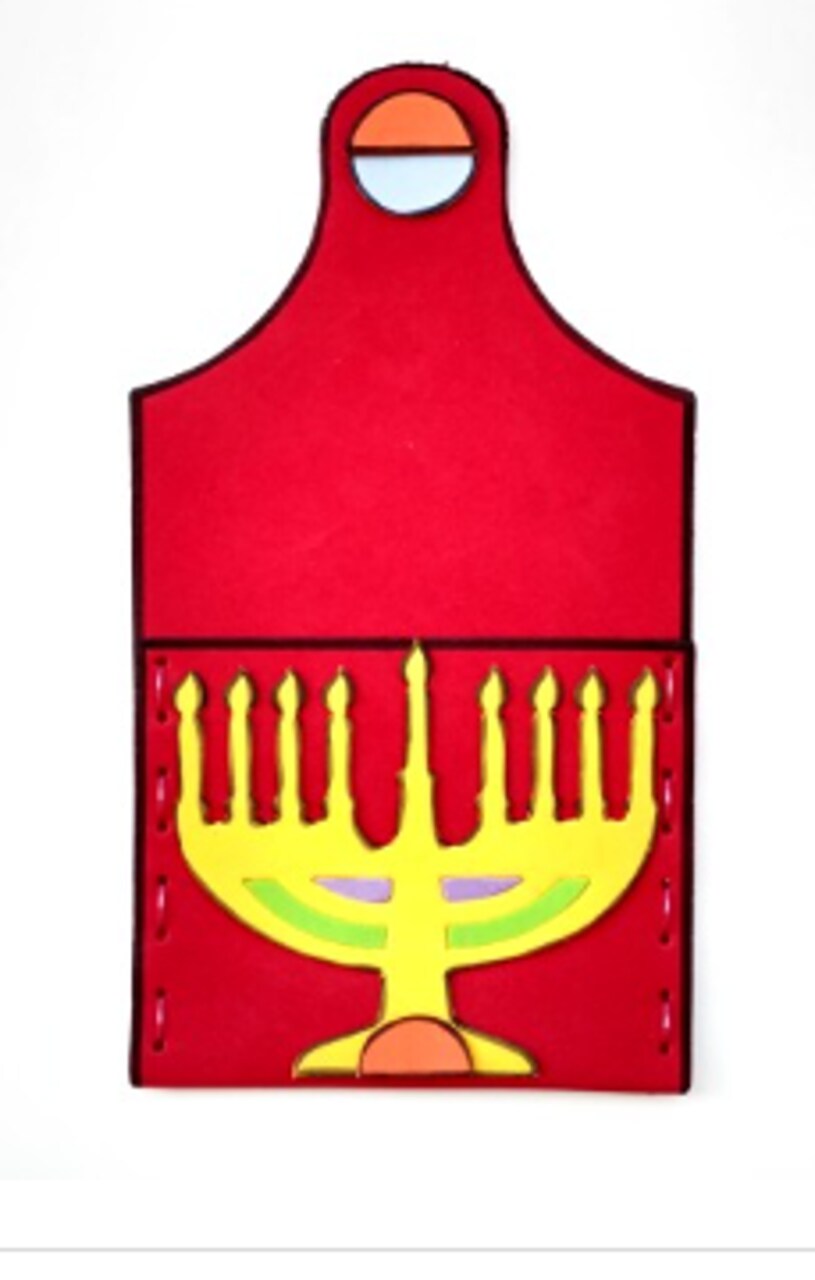 Chanukah Menorah Pocket Craft Kit, 11" x 6", 20 Pack – Hanukkah Classroom & Kids Craft Activity